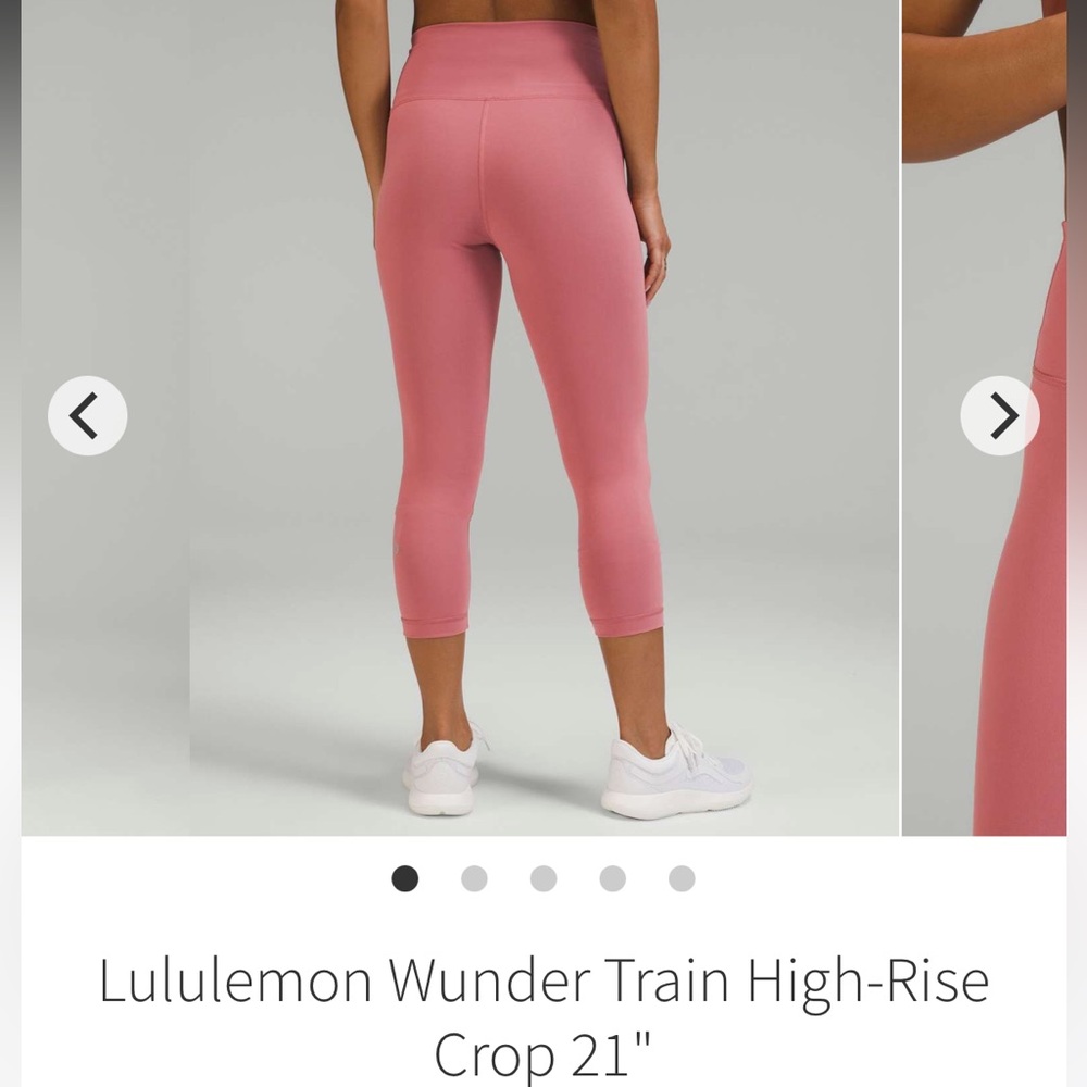 lululemon athletica High-Rise Cropped Pants in Pink